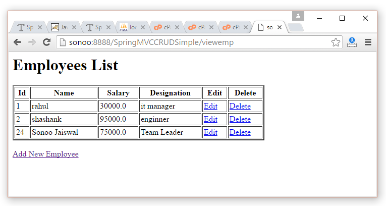 spring mvc crud example with jdbc